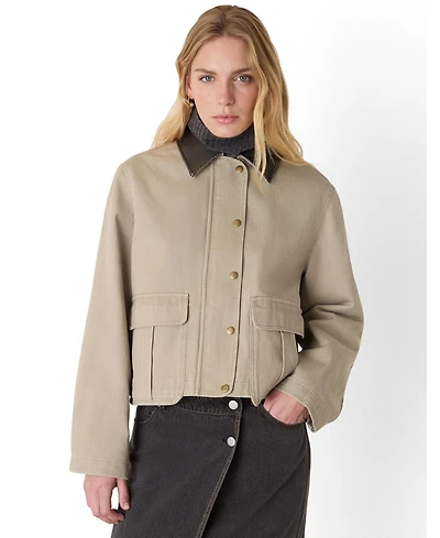 Whistles Women's Casual Contrast Collar Jacket