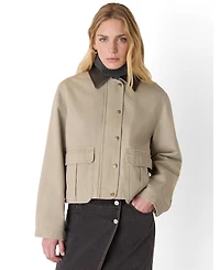 Whistles Women's Casual Contrast Collar Jacket