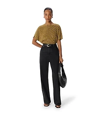 Whistles Women's Ikat Spot Shirred Blouse