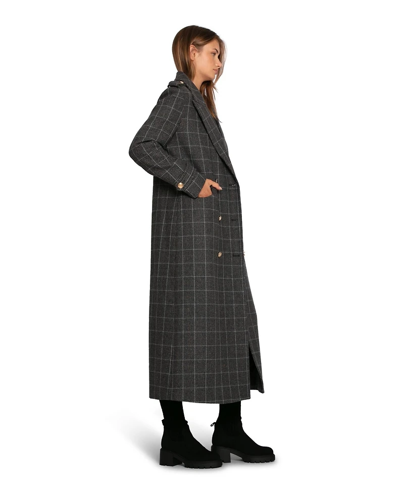 Belle & Bloom Women's Command Wool Blend Double Breast Maxi Coat
