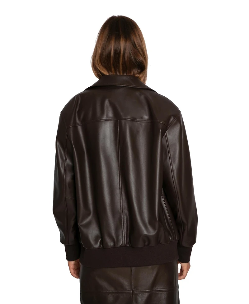 Belle & Bloom Women's Desert Moon Leather Bomber Jacket