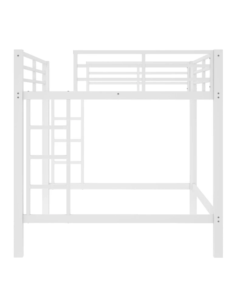 Streamdale Furniture Metal Loft Bed with Ladder and Guardrails