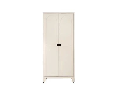 sumyeg Shapely Doors Cabinet Metal Storage with and Adjustable Shelves