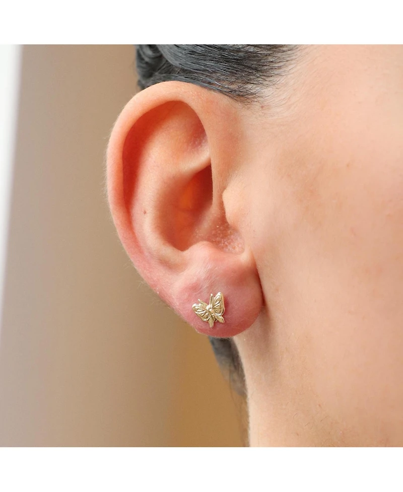 The Lovery Gold Butterfly Screw Back Stud Earrings 14K