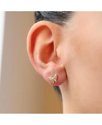 The Lovery Gold Butterfly Screw Back Stud Earrings 14K