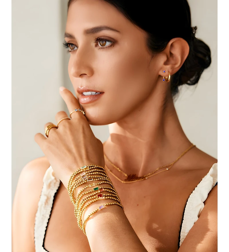 Mint & Lily Gold Tone Beaded Birthstone Bracelet