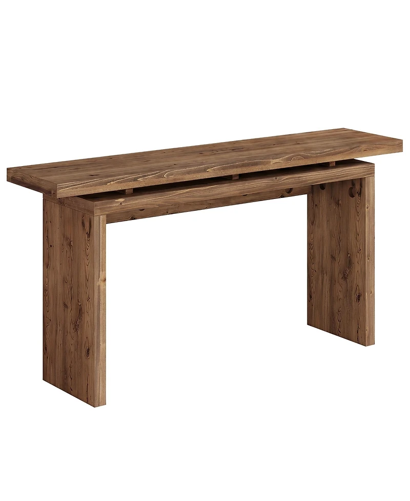 Tribesigns Farmhouse Console Table for Living Room, Rustic Entryway Table with Curved Legs