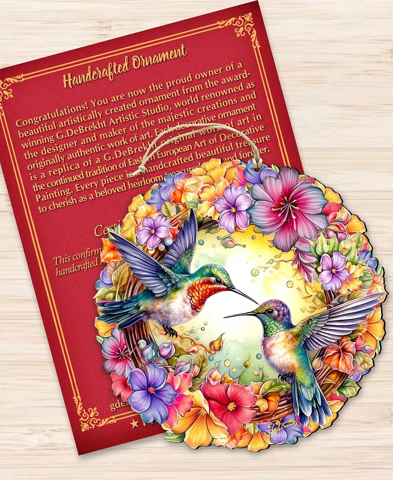 Designocracy Hummingbirds Wreath Christmas Ornament