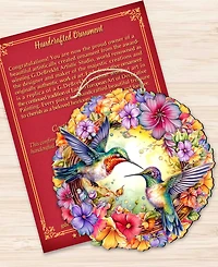 Designocracy Hummingbirds Wreath Christmas Ornament