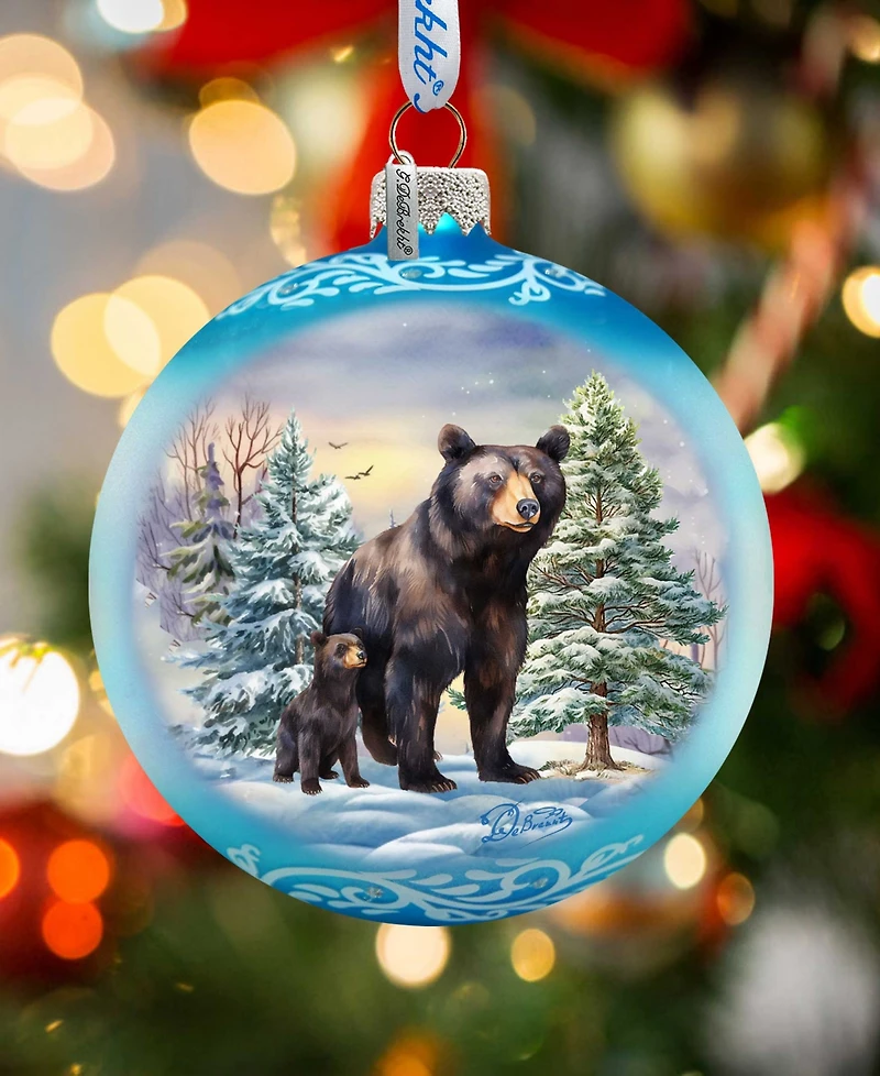 Designocracy A Love for All Seasons - Bears Ball Glass Christmas Ornaments G. DeBrekht