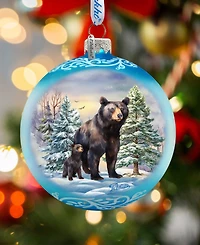 Designocracy A Love for All Seasons - Bears Ball Glass Christmas Ornaments G. DeBrekht