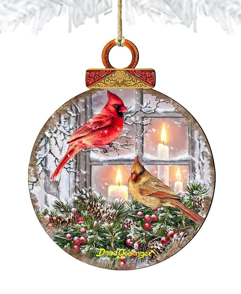 Designocracy House Birds Christmas Wood Ornament