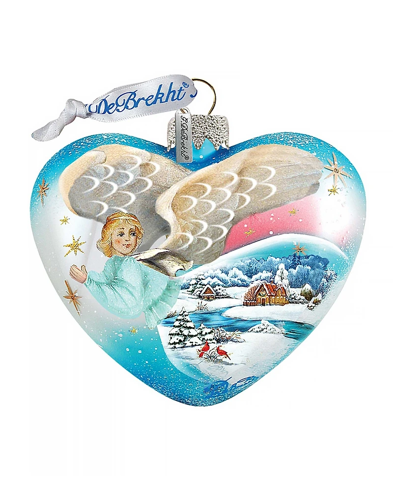 G.DeBrekht Angel Hart Glass Ornament
