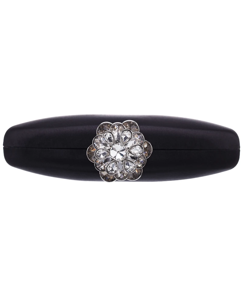 Nina Crystal Flower Clasp Minaudiere Mini Handbag