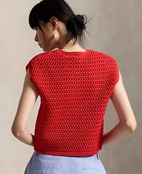 Polo Ralph Lauren Women's Big Pony Crocheted Cotton Sweater