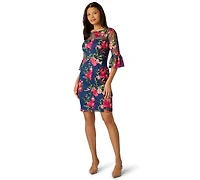 Adrianna Papell Women's Embroidered Short Dress