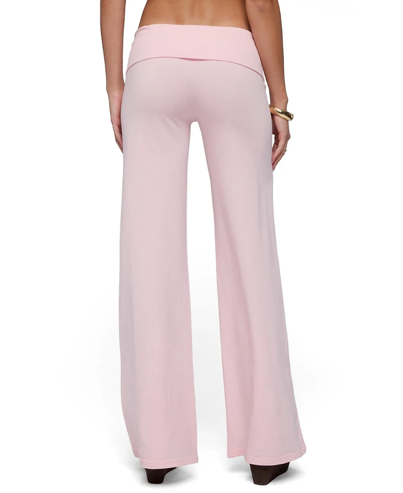 Edikted Women's Poppy Foldover Wide Leg Pants