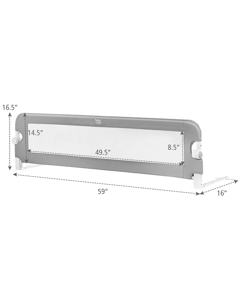 Slickblue Extra Long Foldable Bed Guard Rail for Children, Easy to Install and Store