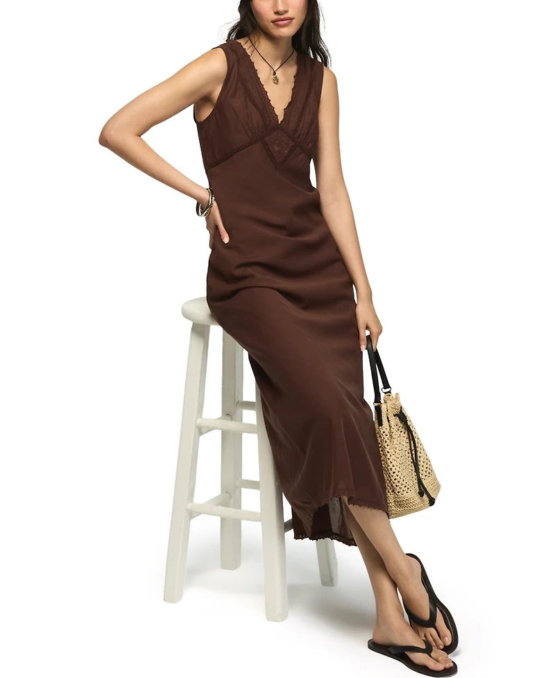 Lucky Brand Women's V-Neck Slip Dress