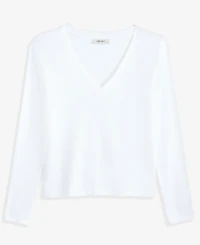 On 34th Women's Cropped V-Neck Meet & Greet Long-Sleeve T-Shirt, Macy's Exclusive