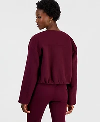 I.n.c. International Concepts Petite Lined Round-Neck Poly-Wool Blend Snap-Front Jacket, Macy's Exclusive