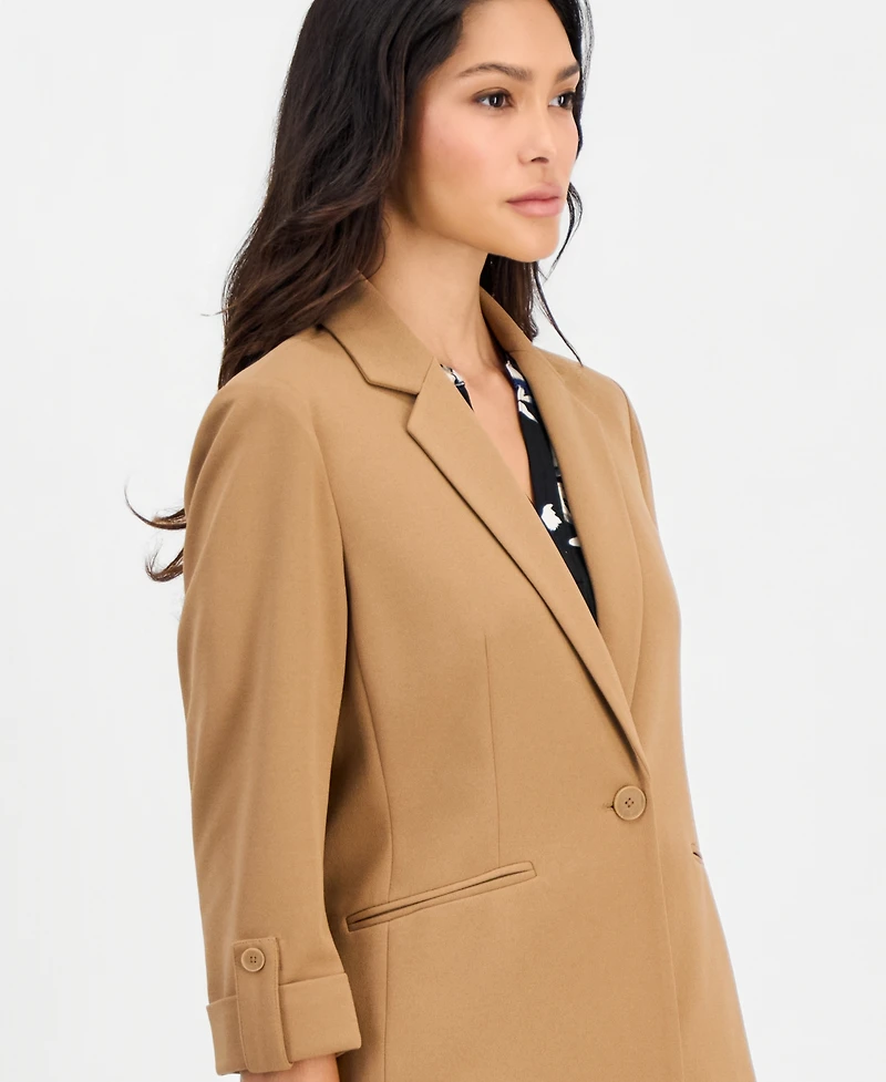 Ak Anne Klein Petite 3/4-Sleeve One-Button Blazer