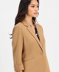 Ak Anne Klein Petite 3/4-Sleeve One-Button Blazer