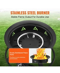 Cozito Propane Fire Pit, 19 in Portable Gas Fire Pit with Cover and Lava Rocks