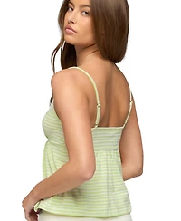 Edikted Women's Cindee Contrast Striped Babydoll Tank Top