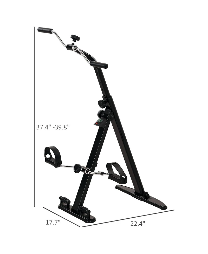 Sevorley Seated Foldable Leg Pedal Exerciser with Lcd Monitor for Seniors