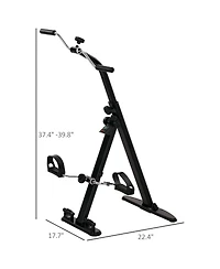 Sevorley Seated Foldable Leg Pedal Exerciser with Lcd Monitor for Seniors