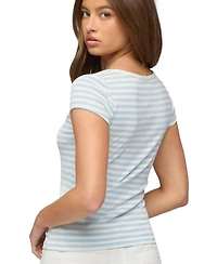 Edikted Women's Layered Lacey Striped T Shirt