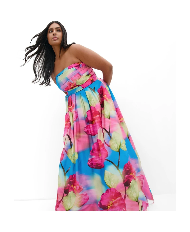 City Chic Women's Rosalee Sleeveless Print Maxi Dress