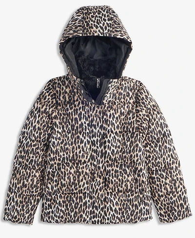 S Rothschild & Co Girls' 6-16 Contrast-Vestee Hooded Puffer Jacket