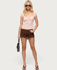 Edikted Women's Delyla Eyelet Henley Top