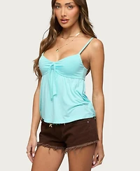 Edikted Women's Michey Tie Front Babydoll Tank Top