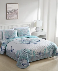Carribbean Joe Coastal 3-Piece Quilt Set, King