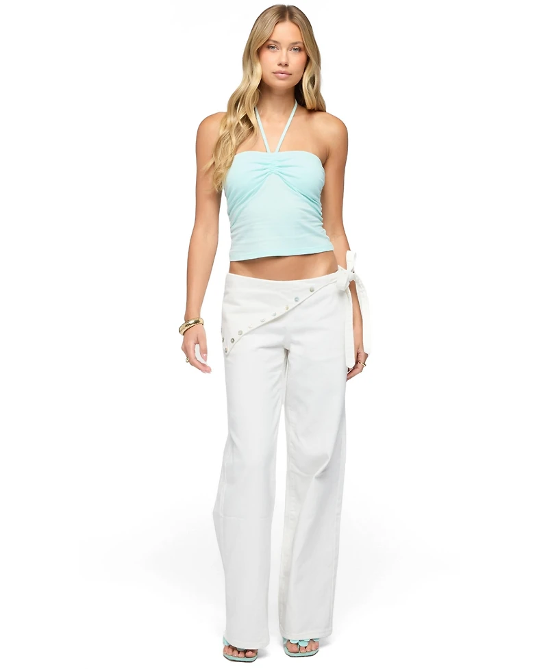 Edikted Women's Yolandi Ruched Halter Top