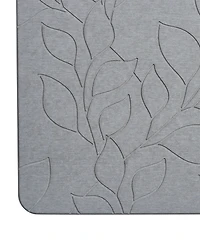 Vcny Home Carved Leaves Diatomite Stone Bath Mat, 16" x 24"