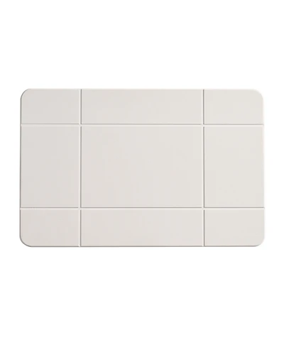 Vcny Home Carved Grid Diatomite Stone Bath Mat, 16" x 24"