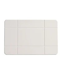Vcny Home Carved Grid Diatomite Stone Bath Mat, 16" x 24"