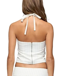Edikted Women's Parker Pinstripe Halter Top