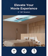 Aurzen Mini Foldable Projector Stand, 180degree(s) Rotation, 1/4-Inch Screw, Ultra-Compact Design, Compatible with Most Projectors (Stand Only)