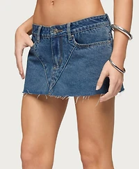 Edikted Women's Get Stitched Denim Mini Skort