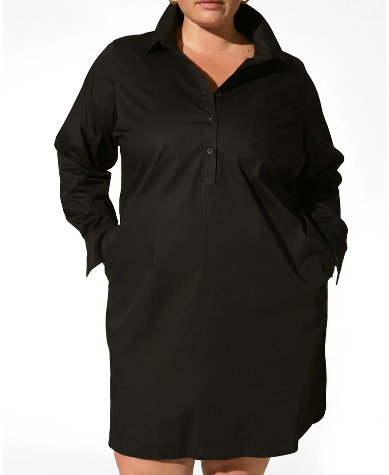 Universal Standard Plus Stretch Poplin Rubicon Shirtdress