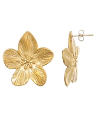 Adornia Tarnish Resistant Gold Statement Flower Stud Earrings