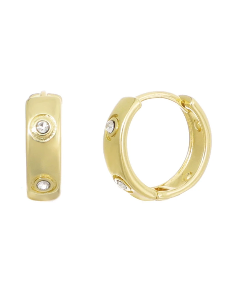 Adornia Gold Cubic Zirconia Dotted Hoop Earrings