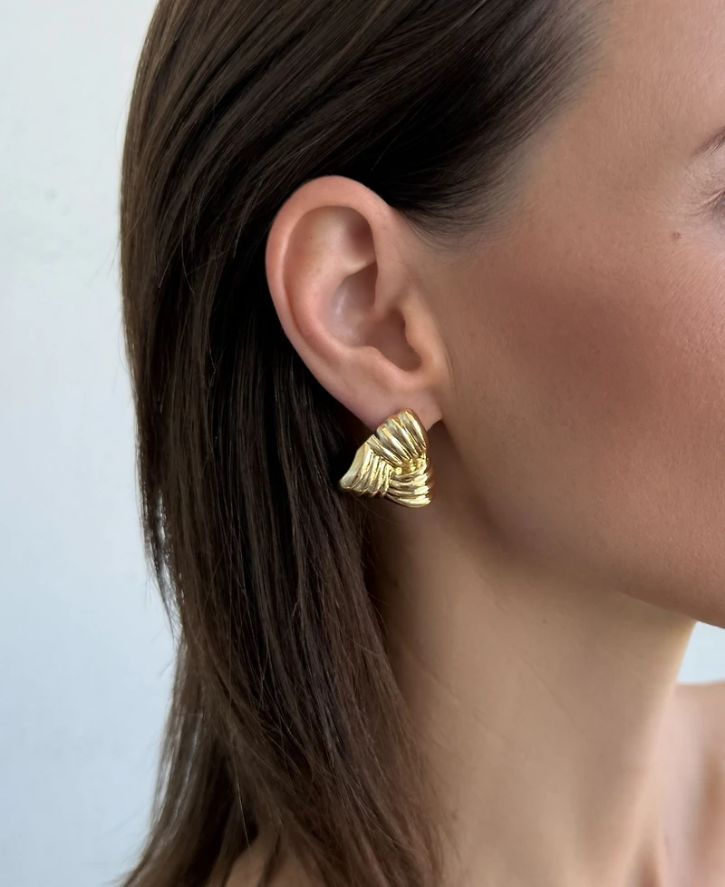 Adornia Gold Statement Triangle Stud Earrings