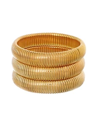 Adornia Gold Set of 3 Coil Stretch Bracelets