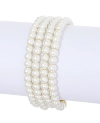 Adornia Imitation Pearl Multi-Strand Statement Bracelet